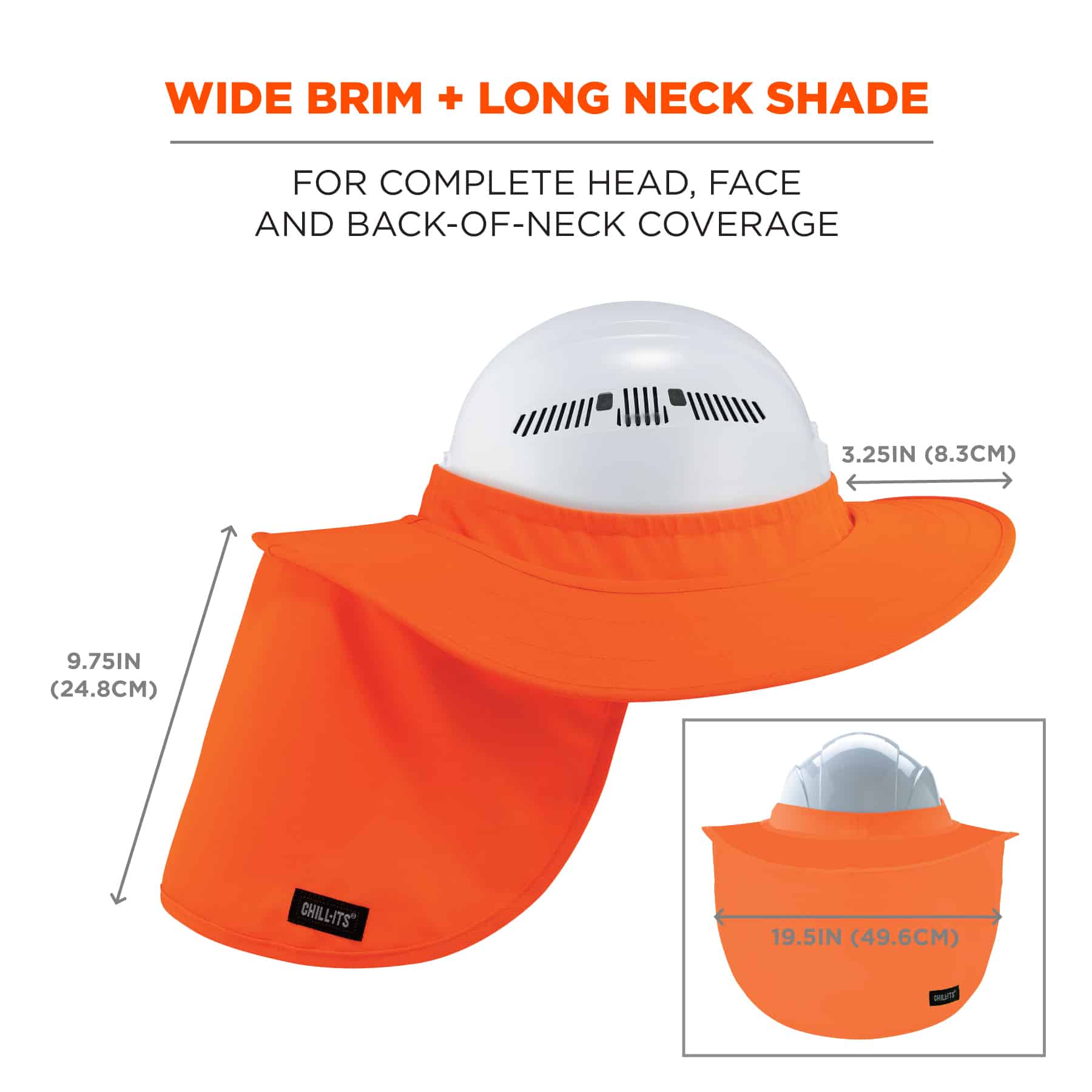Hard Hat Brim with Neck Shade - Cooling Devices